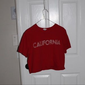 TILLYS RED CROPPED SHIRT!!